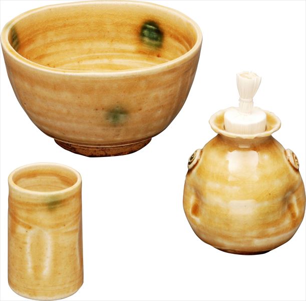 楽天市場】黄瀬戸三点揃（鉄山作） 化粧箱入 [茶碗11×6.5cm 190g/茶巾
