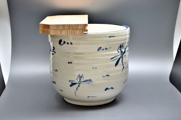 【茶道具】五陶造　織部蓋付水屋瓶　水谷杓　水漉杓 茶道具】五陶造 水屋瓶 水谷杓 水漉杓