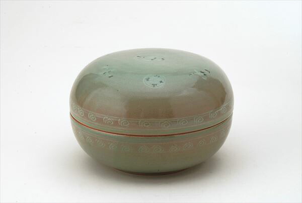 食籠　雲鶴青磁　中村与平作（桐箱）｜茶道具商　左座園
