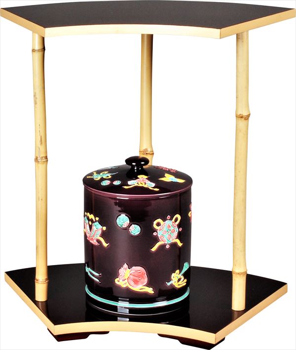 水指 紫交趾 宝尽 勝見永泉作（桐箱） ※棚別売り