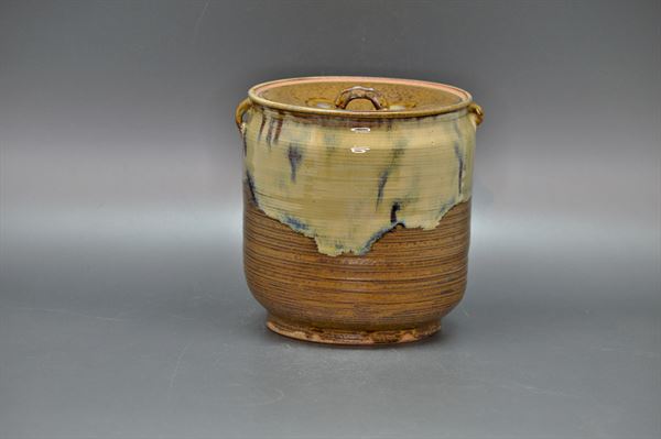 水指 高取耳付 中村与平作(化粧箱)|茶道具商 左座園
