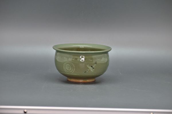楽天市場】水指 青磁雲鶴 中村与平作（化粧箱） : 茶道具商 左座園