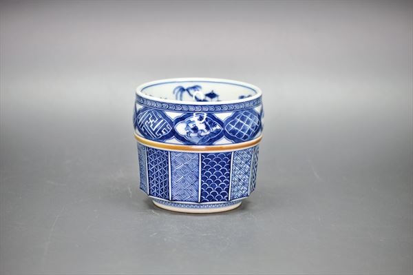 楽天市場】茶碗 染付胴締 染付山水鎬 祥瑞沓型 祥瑞山水文 祥瑞州浜