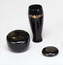 香合　棗　セット 茶箱、盆、野点篭,棗・香合・茶筅筒 三点セット のご紹介ページ