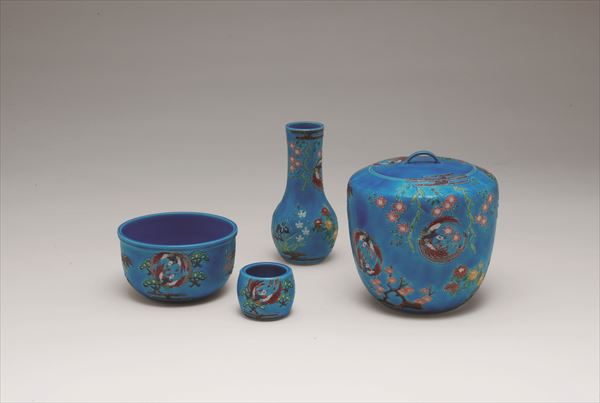 楽天市場】皆具 紺紫交趾 菊唐草 谷口菁嵐作（桐箱） : 茶道具商 左座園