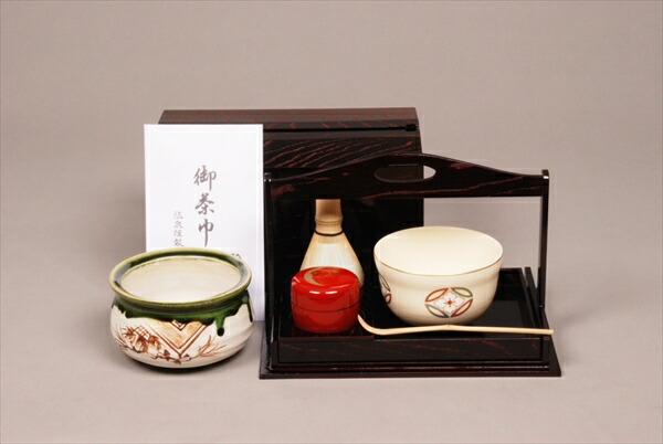 合切袋勝手もと/Box 溜掻合塗 茶道具・湯呑・急須-コーヒー・お茶用品