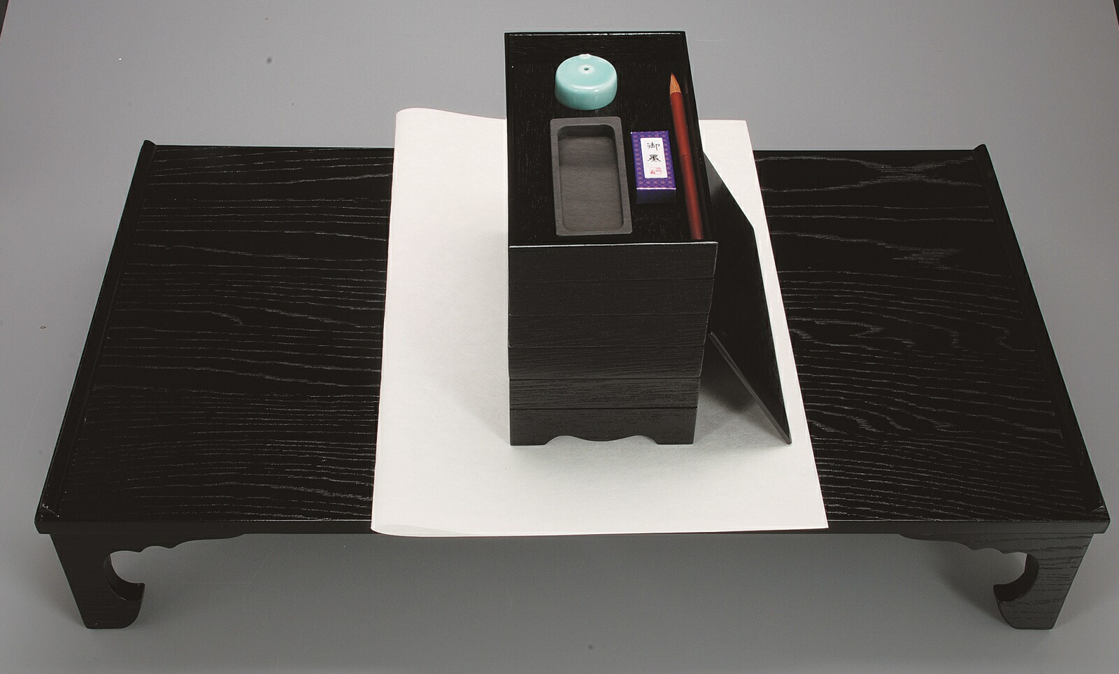 楽天市場】茶道 七事式五段重硯箱 黒掻合塗 湖彩作 : 茶道具・抹茶