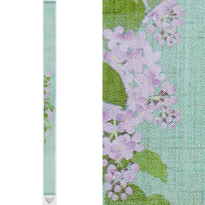 【お取り寄せ】麻細アラス『紫はしどい』（掛軸、和風アラス）【春 初夏 紫丁香花 花】 タペストリー-インテリア・寝具・収納-壁紙・装飾フィルム