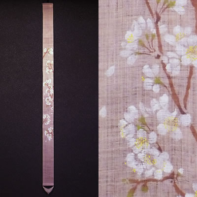 【お取り寄せ】麻細タペストリー『桜』（掛軸、和風タペストリー）【春/さくら】