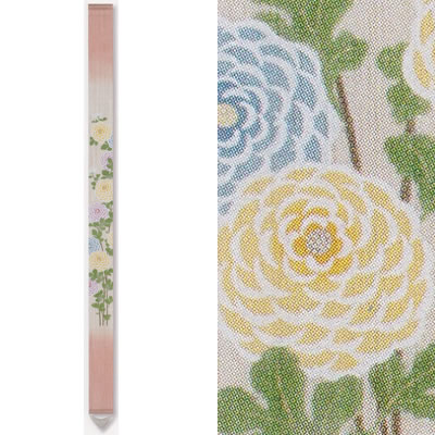 【お取り寄せ】麻細タペストリー『重陽』（掛軸、和風タペストリー）【菊、キク/花/秋】｜茶心茶屋
