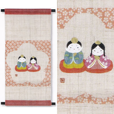 楽天市場】椿座謹製 古布 創作 押絵タペストリー 雛人形 お雛飾り お