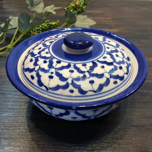 楽天市場】【花型ギザギザ 21cm】青白陶器青白食器パイナップル