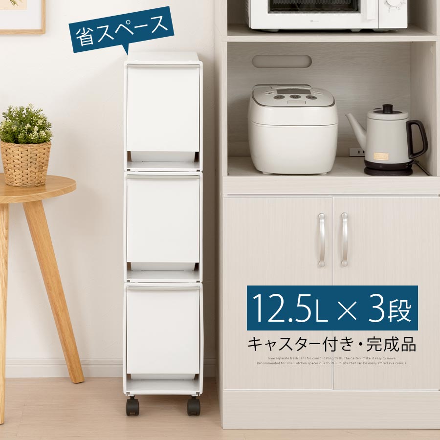 家庭用品 リス 分別 ゴミ箱 smooth スタンドダストボックス4段 メタル