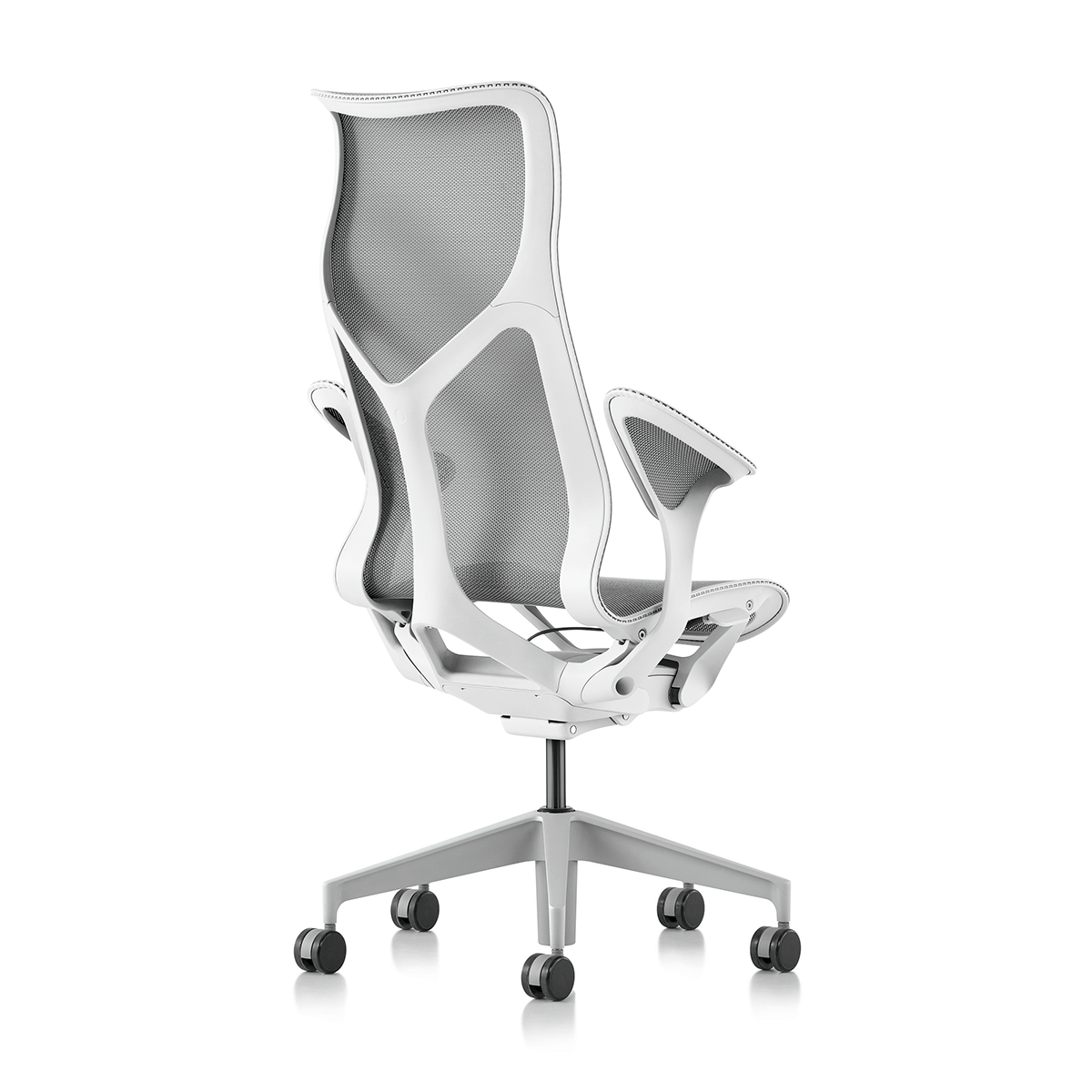 【楽天市場】Cosm Chair コズムチェア スタジオホワイト ハイバック/リーフアーム/シートサスペンションミネラル：アーロンチェア