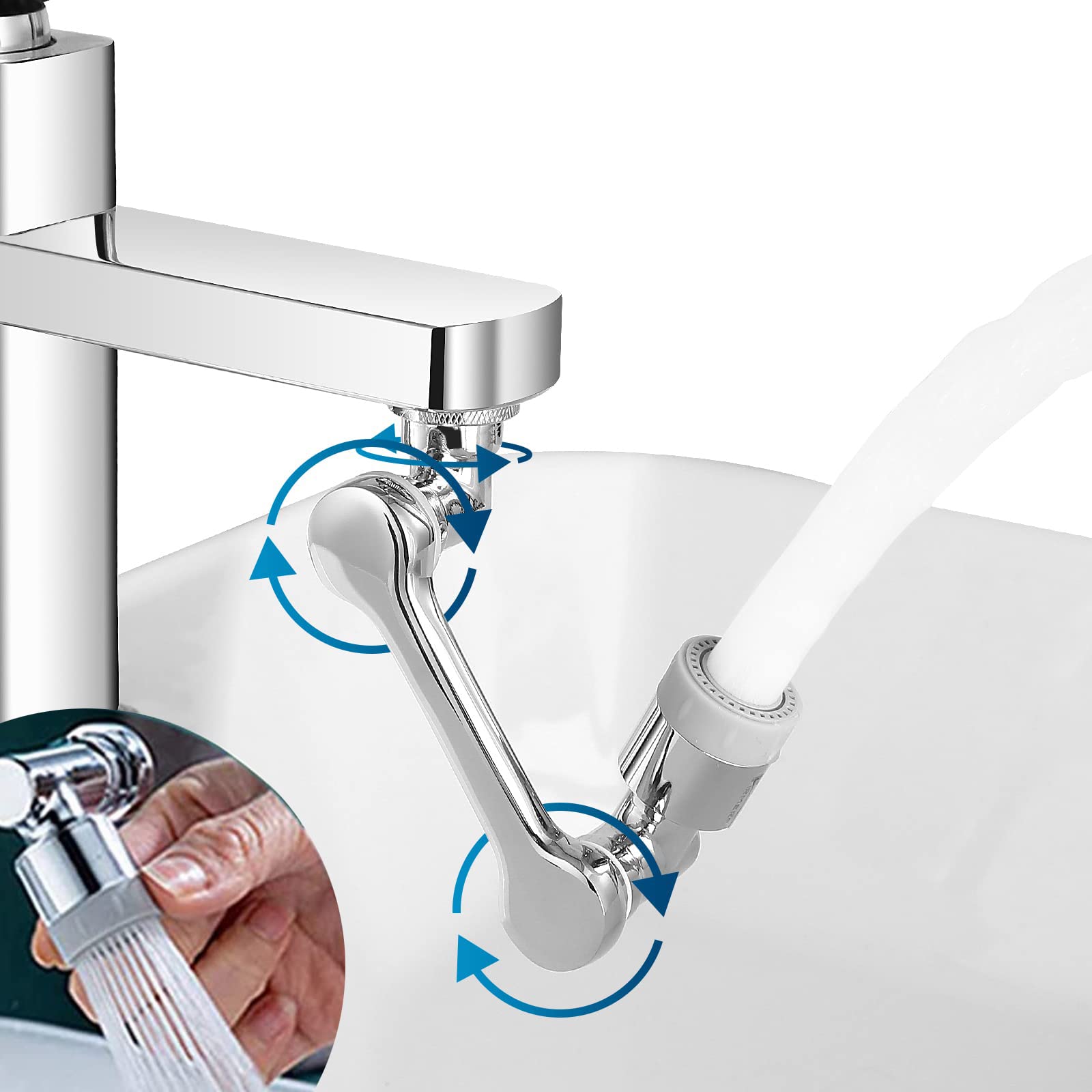 水道 蛇口 シャワー 首振り式 360度回転 キッチン 水栓 通販