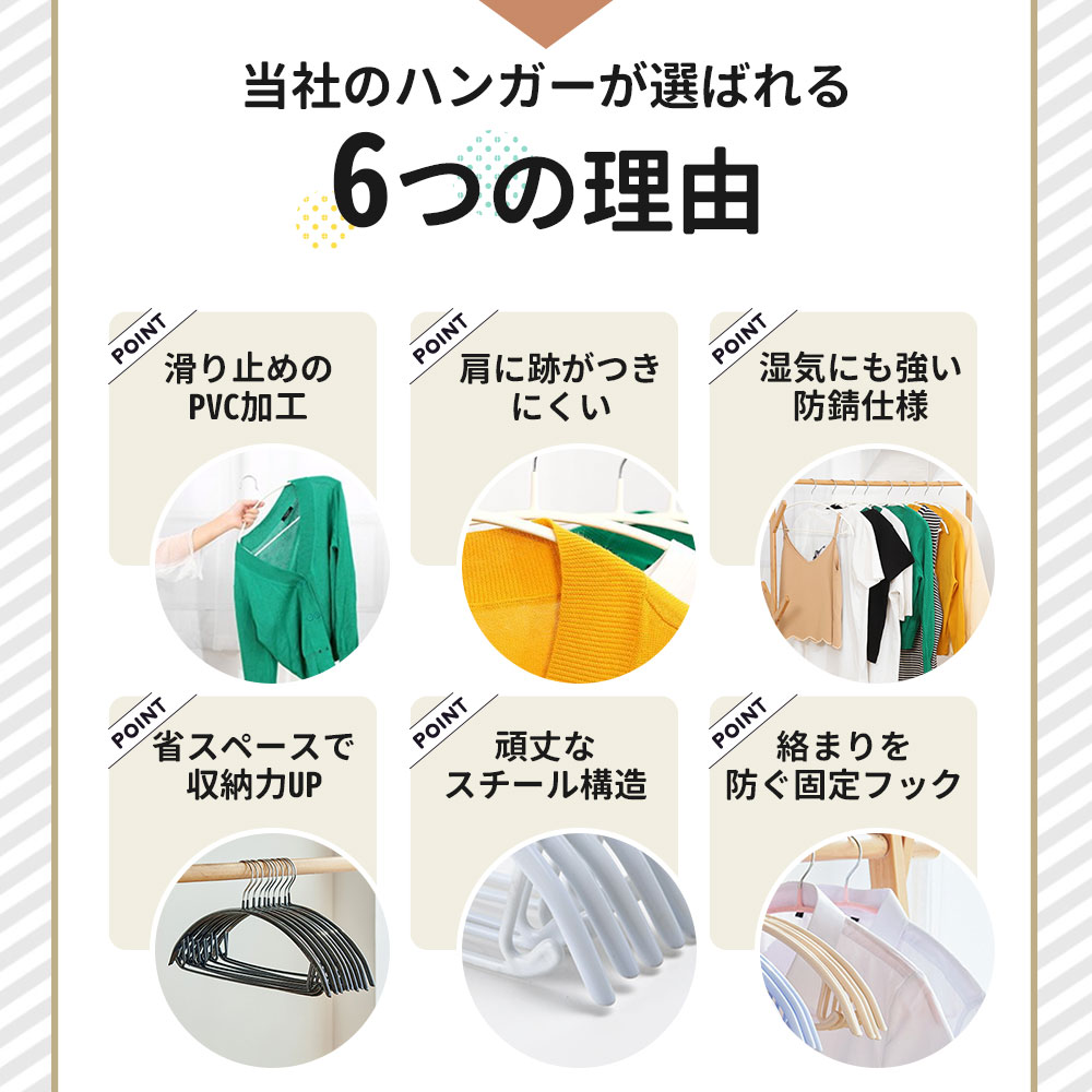 【今すぐ使える！店内全品45％OFFクーポン】《35％OFFクーポン》 ハンガー 滑らないハンガー 型崩れ防止 5～200本セット多機能 高品質 かたくずれ防止 ハンガー 型崩れ防止 肩出ない ハンガー 乾湿両用 洗濯ハンガー 跡が付かないハンガー Cタイプ3本〜