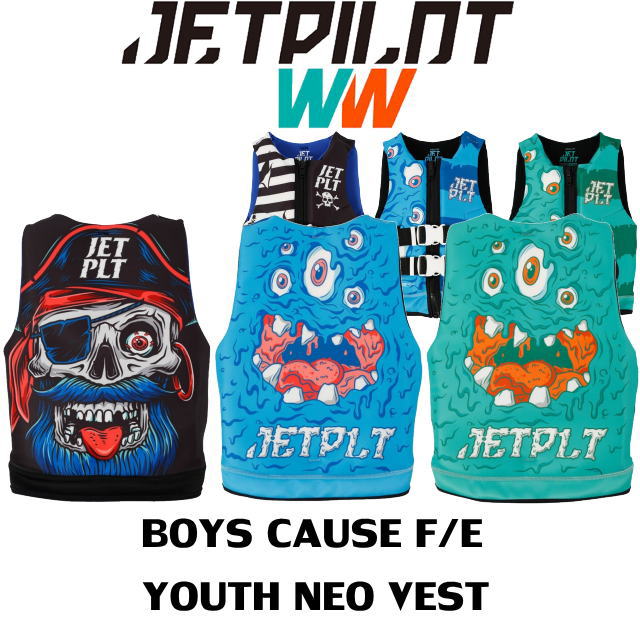 【ＪＥＴＰＩＬＯＴ/ジェットパイロット】JA24211B《BOYS CAUSE F/E YOUTH NEO VEST》  子供用ライフジャケット KIDSサップボード トーイングチューブ ウエイクボード 海水浴 川遊び プール 子供