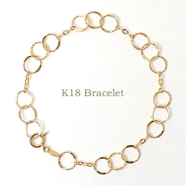 楽天市場】k18 ブレスレット レディース 18金 バングル 5mm玉入り