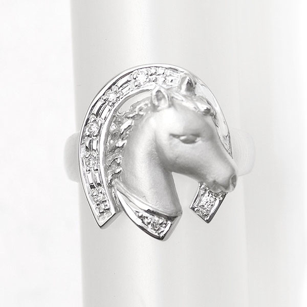 【楽天市場】馬蹄 指輪 ホースシュー リング 馬 午(うま) 指輪 ダイヤモンド リング K10WG 10金ホワイトゴールド ダイヤリング
