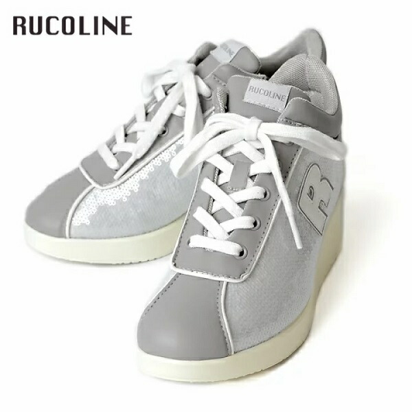 ルコライン スニーカー ルコライン 靴 RUCO LINE RUCO-009GY PAILLETTES スパンコール グレー Rマーク サイドファスナー付 ３E 幅広 ルコライン レディース シューズ RUCO LINE ルコラインスニーカー 新作 取扱店 京都 母の日