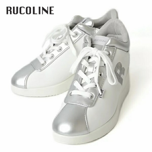 ルコライン スニーカー ルコライン 靴 RUCO LINE RUCO-010SI CALF PU LUX シルバー ホワイト Rマーク サイドファスナー付 ３E 幅広 ルコライン レディース シューズ RUCO LINE ルコラインスニーカー 新作 取扱店 京都 母の日｜ジュエリーブティック京都