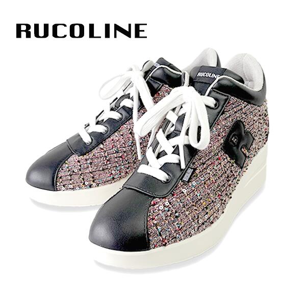 ルコライン スニーカー ルコライン 靴 RUCO LINE RUCO-011PK MULTI マルチカラー 生地ピンク × 合皮ブラック Rマーク サイドファスナー付 ３E 幅広 ルコライン レディース シューズ RUCO LINE ルコラインスニーカー 新作 取扱店 京都 母の日