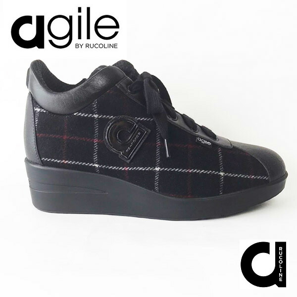 激安正規品 3e 幅広 靴 生地 マット合皮 ブラック Portmouth 黒 チェック柄 スニーカーサイドファスナー付 ルコライン バイ アージレ 靴 ルコライン Agile 047 京都 ルコライン 取扱店 新作 定番品 Line Ruco By Agile 格子柄 タッタソールチェック Agile 047bk Rucoline