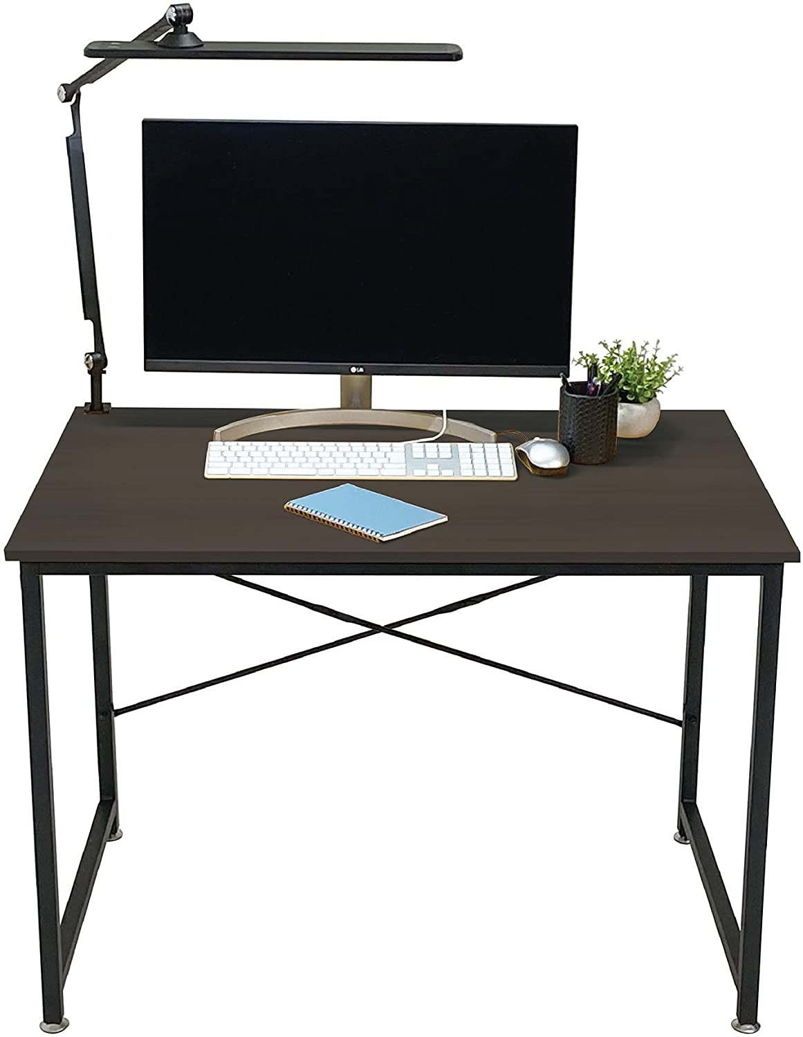 シンプルワーク デスク パソコンデスク ゲーミングデスク desk 勉強机 組立簡単 100cm, Black 【後払い手数料無料】