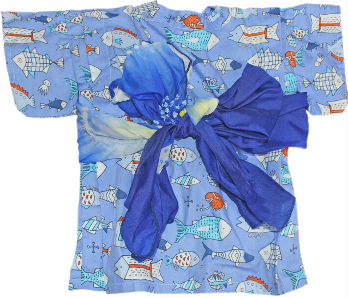 市場 日本製 青 夏用 お魚さん 犬 ボタン 浴衣 ペット用 服 かっこいいい インスタ 夏 犬用 ゆかた Tenny かわいい 祭