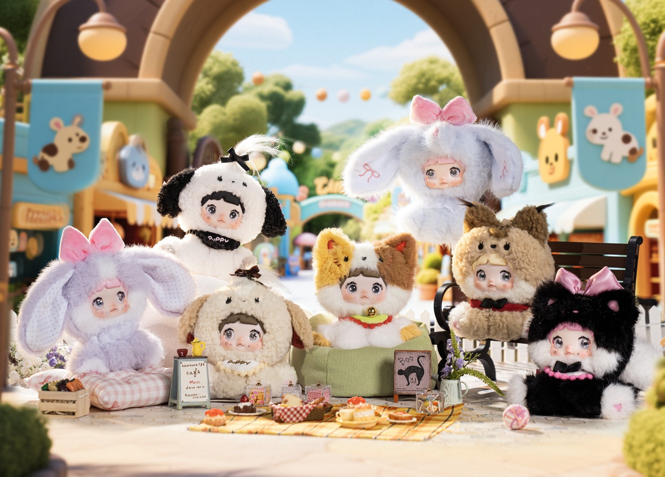 【新品】NOMMI:おすわり動物園 ブラインドボックス 1BOX(６個入り) 【送料別。宅配便】 フィギュア　箱買い　大人買い　海外デザイナー　中国フィギュア　ゲーミング　デザイナーズトイ　コレクション　インテリア