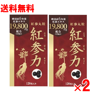 紅参力（高麗紅参 エキス）　120粒×2個セット（高麗人参）（疲労困憊）（夏バテ）
