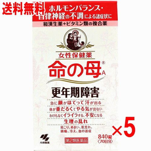 【4月15日(水)限定！当店ポイント3倍セール】【第2類医薬品】小林製薬　命の母a　840錠×5個パック