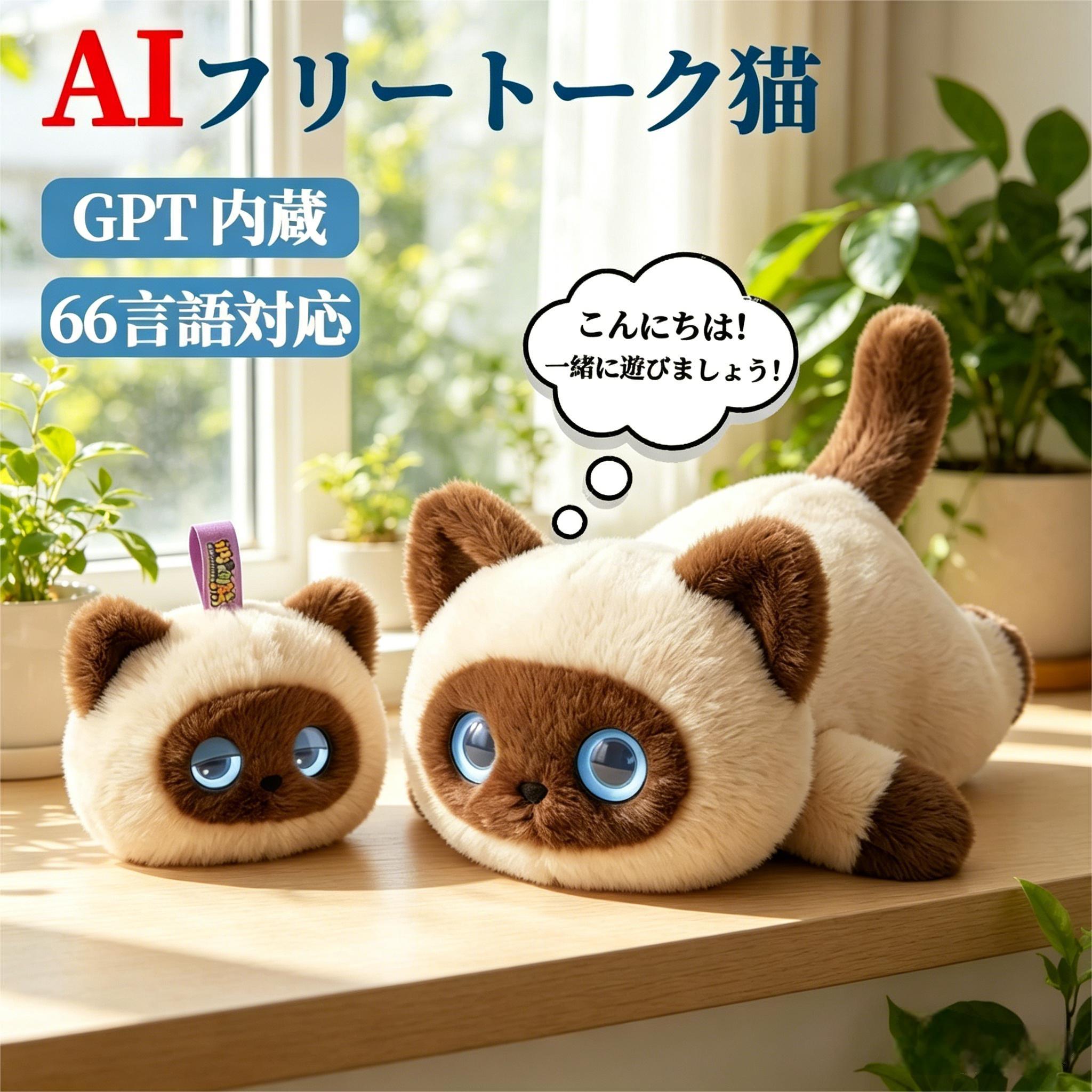 【激安はち切れるSALE  尖んがり10倍!】陰電子愛玩動物 電動人造人間人工知能学 猫 語り合う ぬいぐるみ ChatGPT積み上げる 人工知能学御饒舌 語り合う人造人間 66言葉づかい相応う 日本語 英語 小わっぱ 癒し 伝達 Type-C申し受ける 適用業務提携 2年引き請ける 差し上げ物 差し上げ物
