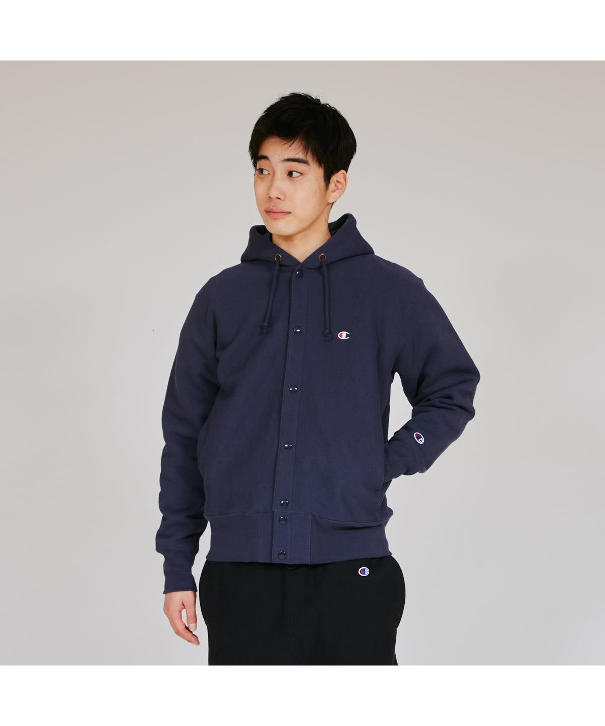 《お買物マラソン 10%OFF》《セール》【公式】チャンピオン Champion リバースウィーブ(R) スナップフーデッドスウェットシャツ 25FW リバースウィーブ(R) (C3-A120)★ REVERSE WEAVE メンズ レディース スウェット トレーナー フード付き｜Champion公式店