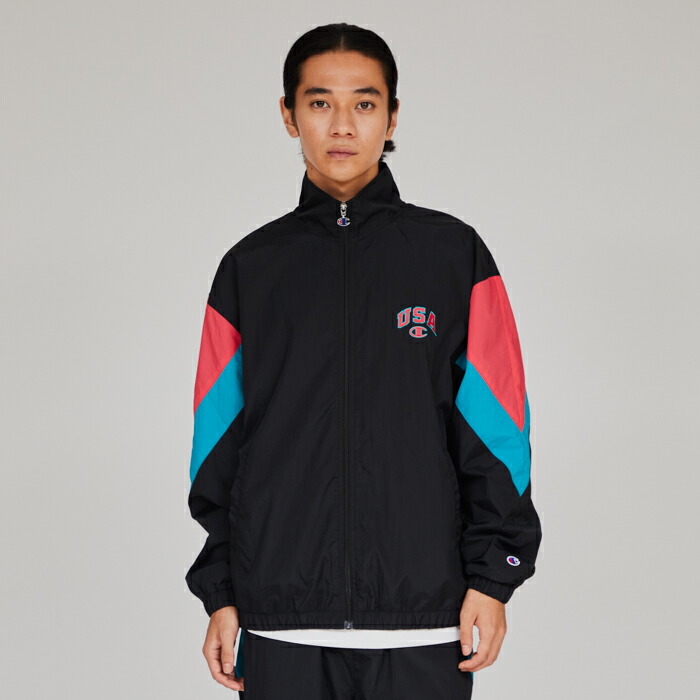 チャンピオン ジャージ USA アメリカ製 Champion - 【291】champion ジャージ 長袖 L ブラック USAの