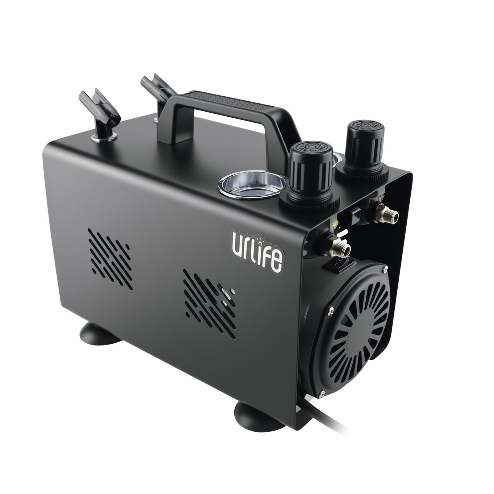 urlife HPCube-Com エア湖毛はらい コンプレッサー エア湖剪断応力が自主独往合わせる能力のある 早いところ色替え 1L貯蔵タンク付き添い人 兼ね合いした空気圧力 大気圏毛はらい 静音 豪然たる 長時間年代順の継続やり方可