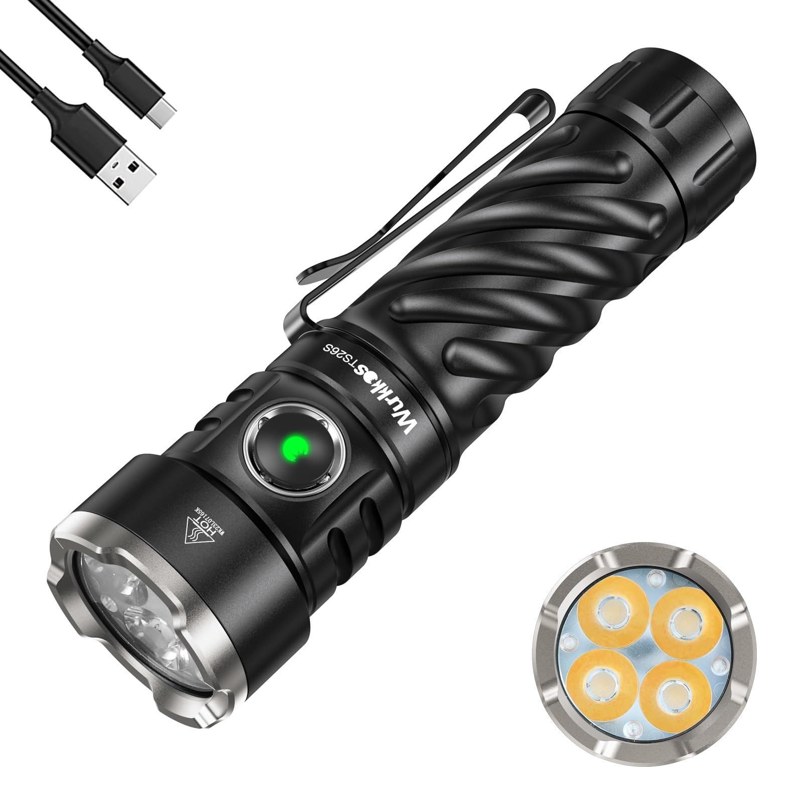 Wurkkos TS26S 申し受ける式末たのもしい閃光電球点火装置 - 3100lmの高明快さ閃光電球点火装置、4つの高?色 LED、191米突の長領域、磁気閃光電球点火装置、IP68雨合羽EDC閃光電球点火装置、まさかの時時やキ