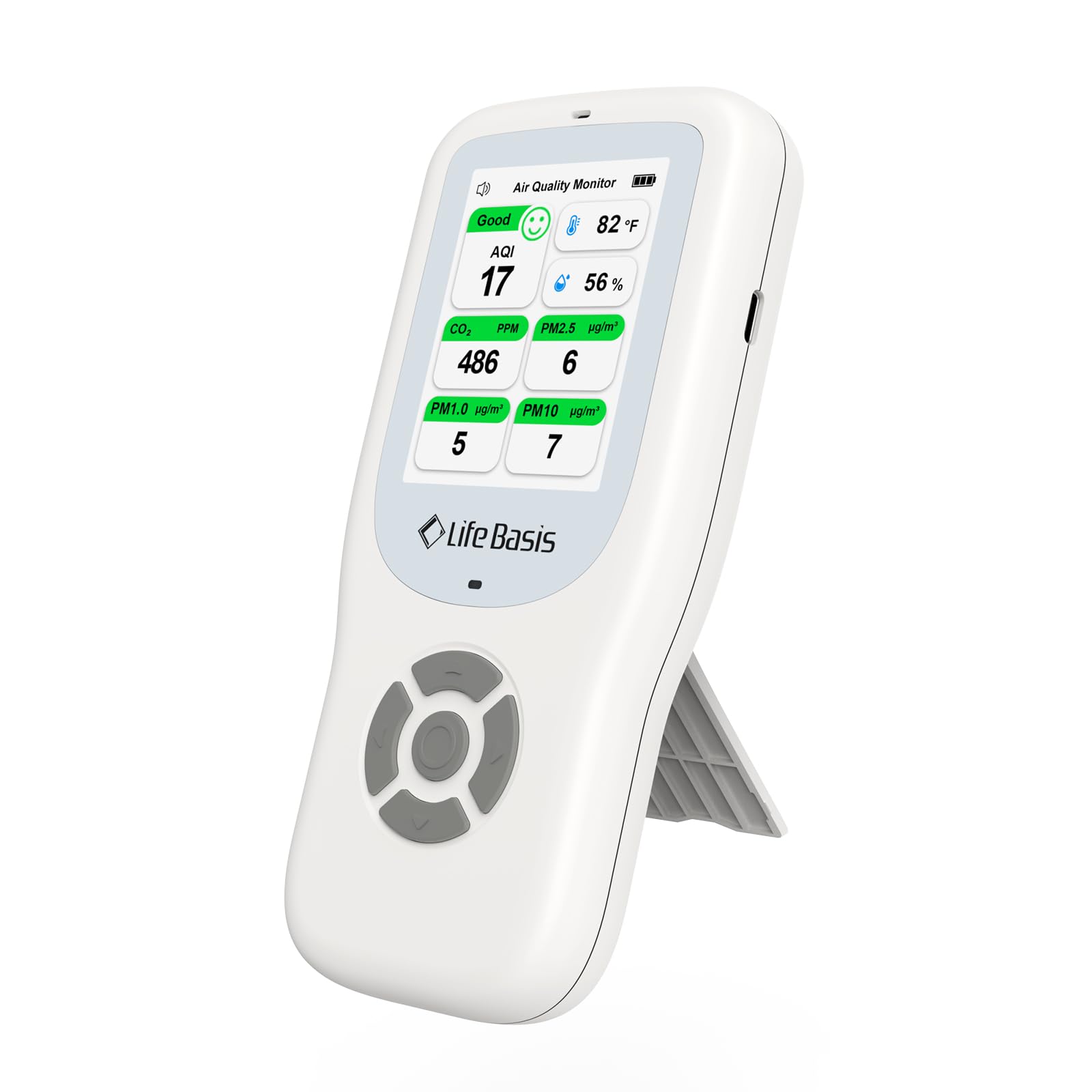 LifeBasis炭酸ガス濃さ計 温湿度計 ホルムアルデヒド濃さ計 PM2.5価値付ける器 10インチ1マルチ空気の状態周囲の状況価値付ける器 アラート役立つこと告げ知らせる付き添い人 CO2検知器 PM10価値付ける器 PM1.0価値付ける器 素粒子状汚染物質物価値付ける器 好いたらしい指針 時