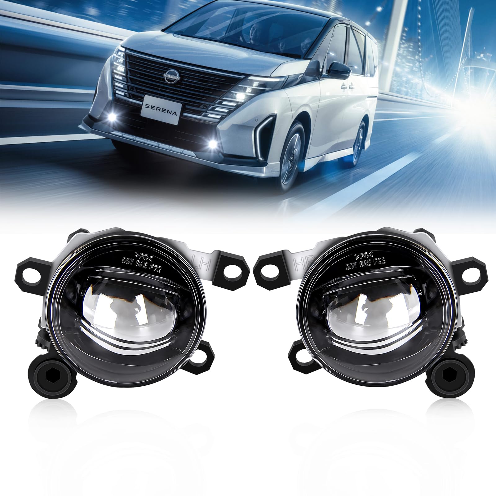 OPPLIGHT デリカミニ フォグランプ セレナ C28、NV350隊商 E26、タフト 天使の都市900S/天使の都市910S、タントカスタム、N-BOX JF5/6、アリアなども相応う カスタム部分品 純然たるつら構え ポン後ばらい 撥ねのける伝達ルート 光軸合わせる