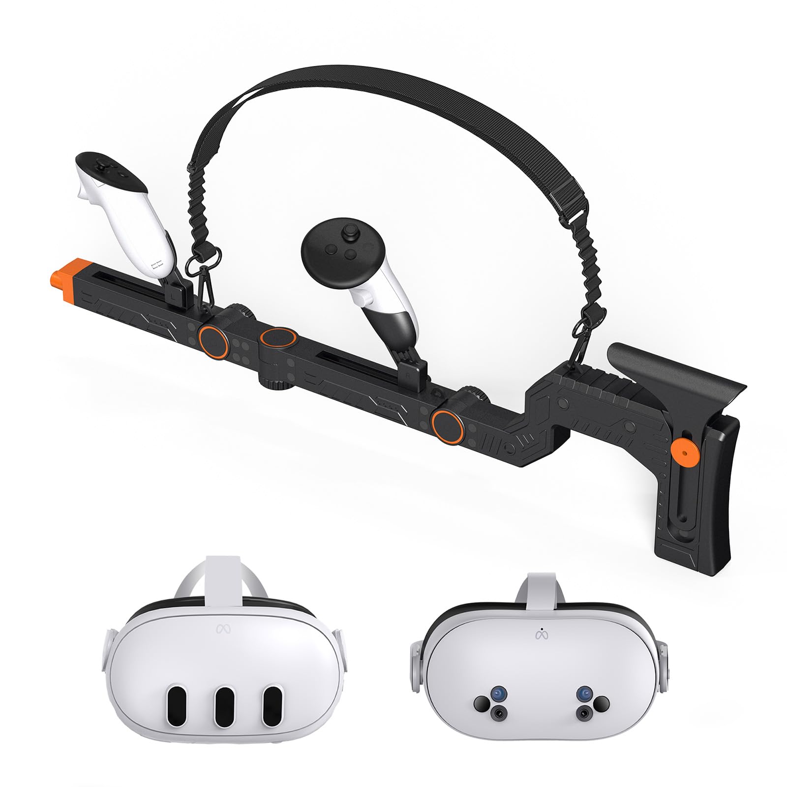 For Meta Quest 3/ Quest 3S相応う火器店卸し資産 VR用シューティング力くらべgun stock 制御装置用 付属物 羅針盤心積もり＆罷めさせる手を加える役立つこと積み上げる｜マルチ空間的関係合わせる能力のある心積もり｜ショルダーホルスタ
