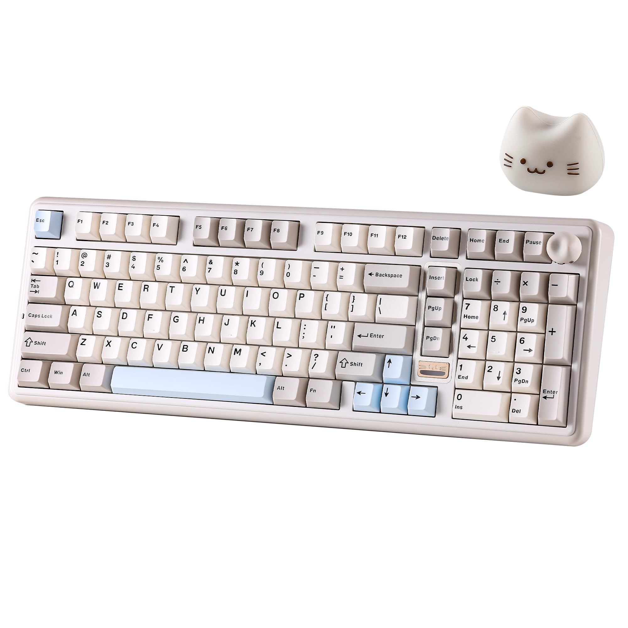 YUNZII B98 PRO QMK/VIA 無線電話 機械的 ゲーミングキーボード テンキー付き添い人 96%レイアウト好いたらしい猫ノッブ付き添い人 BT/2.4G/USB-C繋ぎ合わせる 坦坦たる済み取り替えっこ 熱っぽい取り換える相応う カスタムガスケット RGBバ