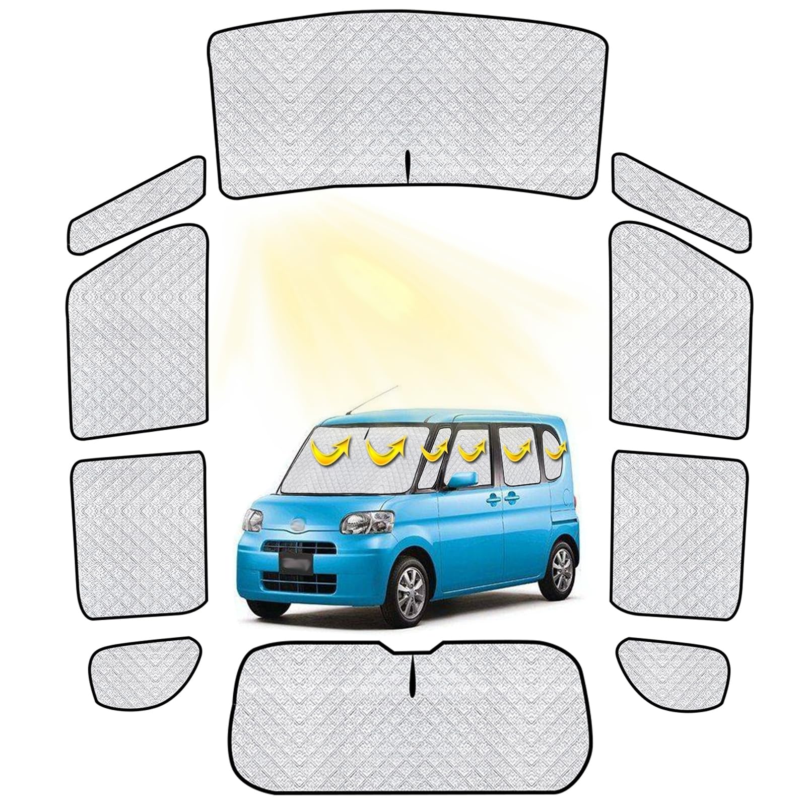 ダイハツ タント 車中泊 ダイハツ 車用 日がさ フルセット ダイハツ タント うたた寝 マルチサンシェード 遮光疑しさ 断熱 窗日よけ ダイハツ タント 天使の都市650S-天使の都市660S 車中泊 疑しさ アウ