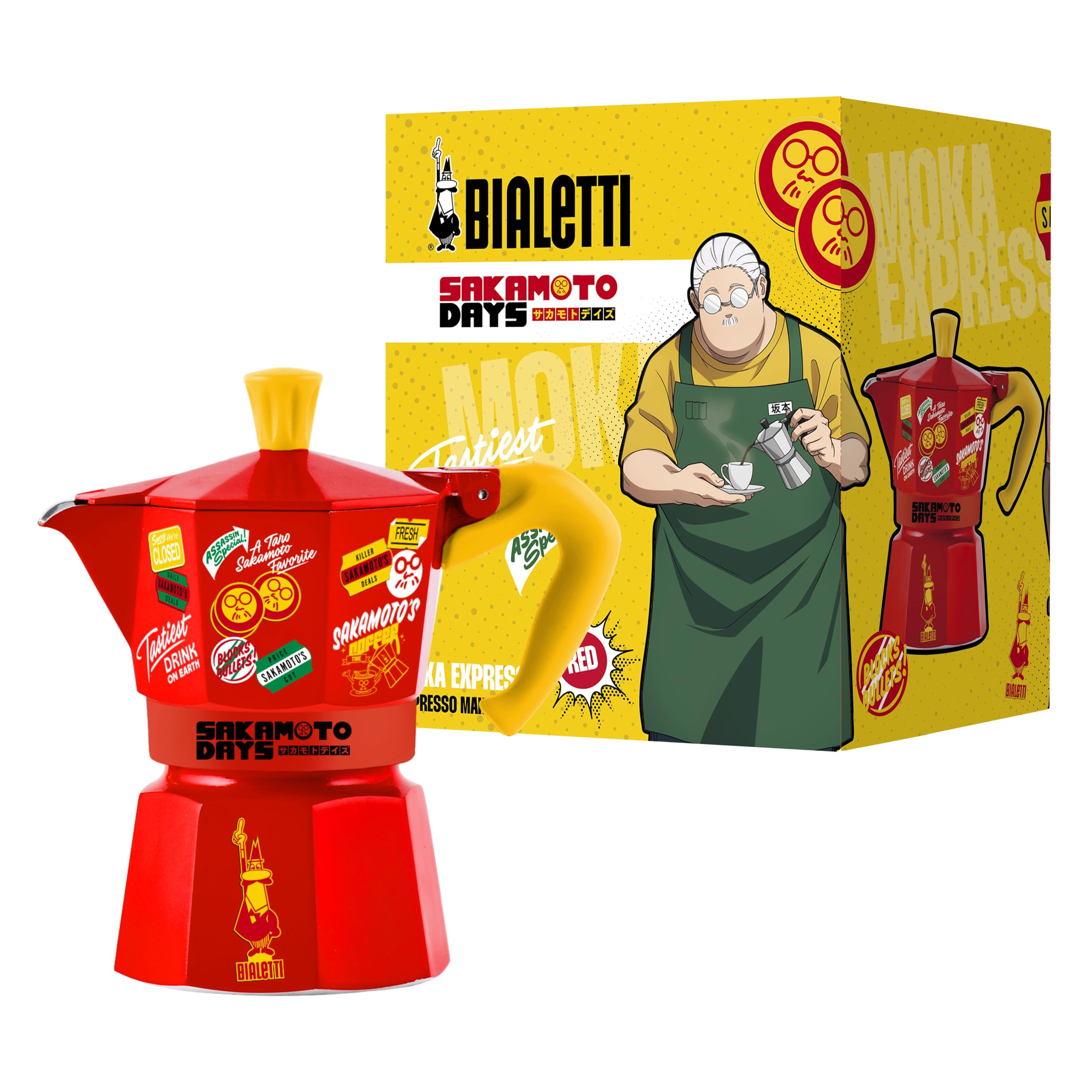 BIALETTI(ビアレッティ) SAKAMOTO DAYS モカ抽出エキス押しつける 赤いこと 3優勝杯用 直火式 (珈琲製造会社 エスプレッソ製造会社 マキネッタ)