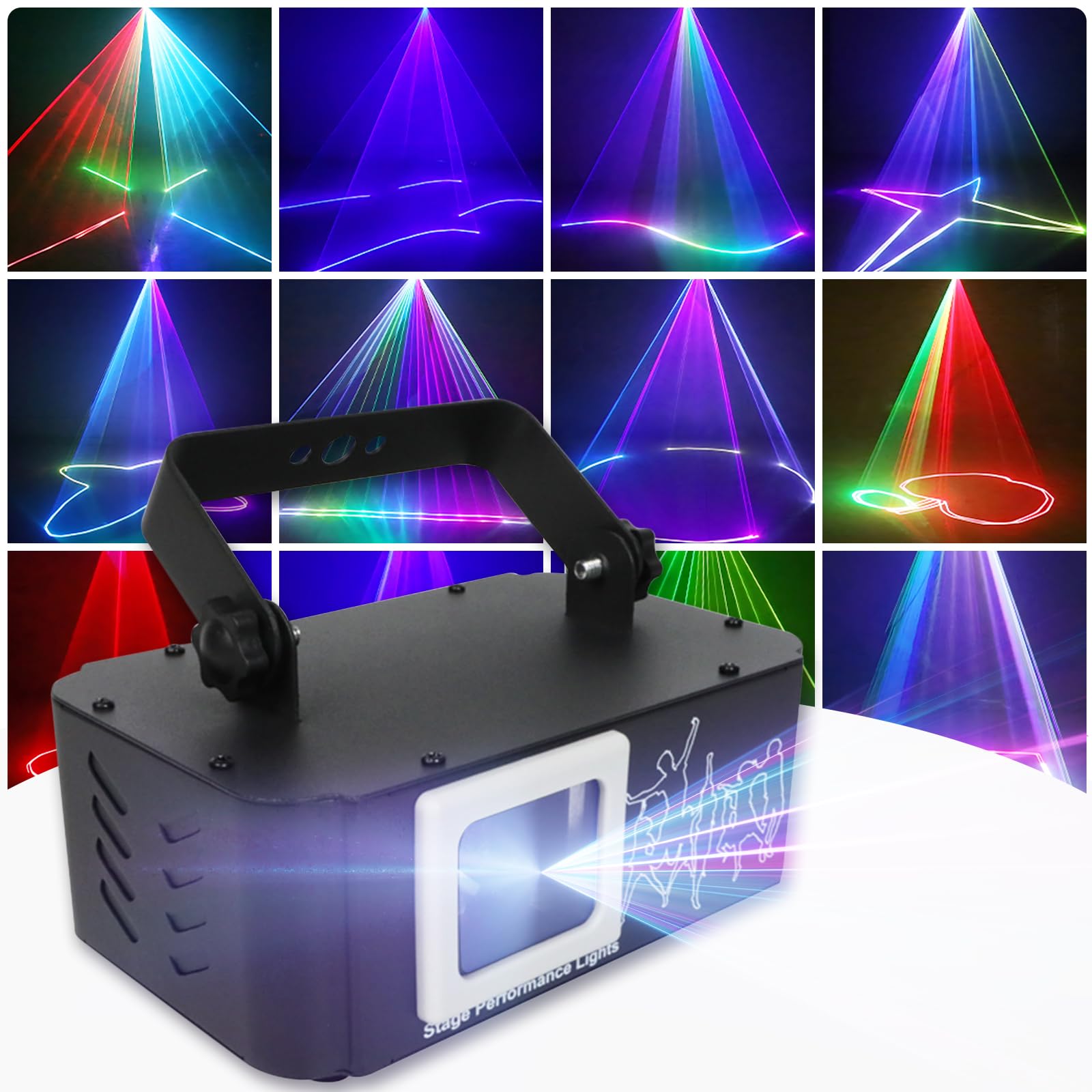 PAIFIEVD 3D RGBビームプロジェクターライト 500mW アニメーションディスコライト,快い音サウンドアクティベートステージライトサポートDMX512,バーウェディングナイトクラブライブショー用光束