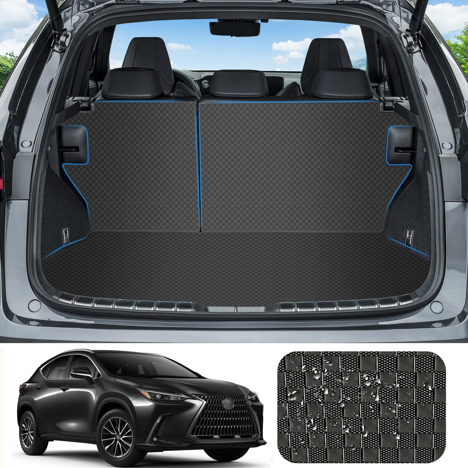 YORKNEIC レクサス当て嵌める nx 20系 ラゲッジマット 新型 NX20系 NX250 NX350 NX350h NX450h+ 2021- ブート引っ敷き 裏取りまかなう 車種専用 腰掛けうしろ側取りまかなう うしろ側引っ敷き 組みあわせる革材質 カーゴマット 耐汚れ