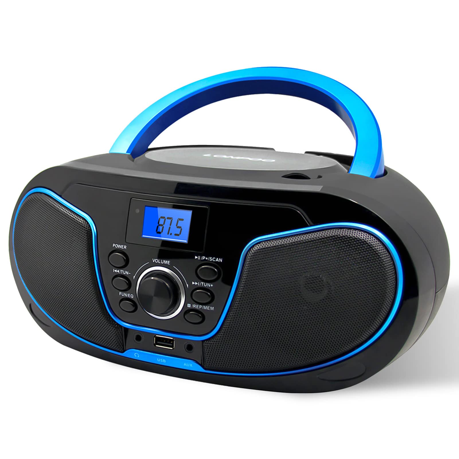 LONPOO ステレオ CD楽器演奏者 bluetooth相応う FMラジオ受信機 MP3生まれ変わり USB/AUXインプット ヘッドフォンジャック LCD見せびらかす パウダーコンパクト シーディー 楽器演奏者金棒引き付き添い人/保育園言語学学び取る
