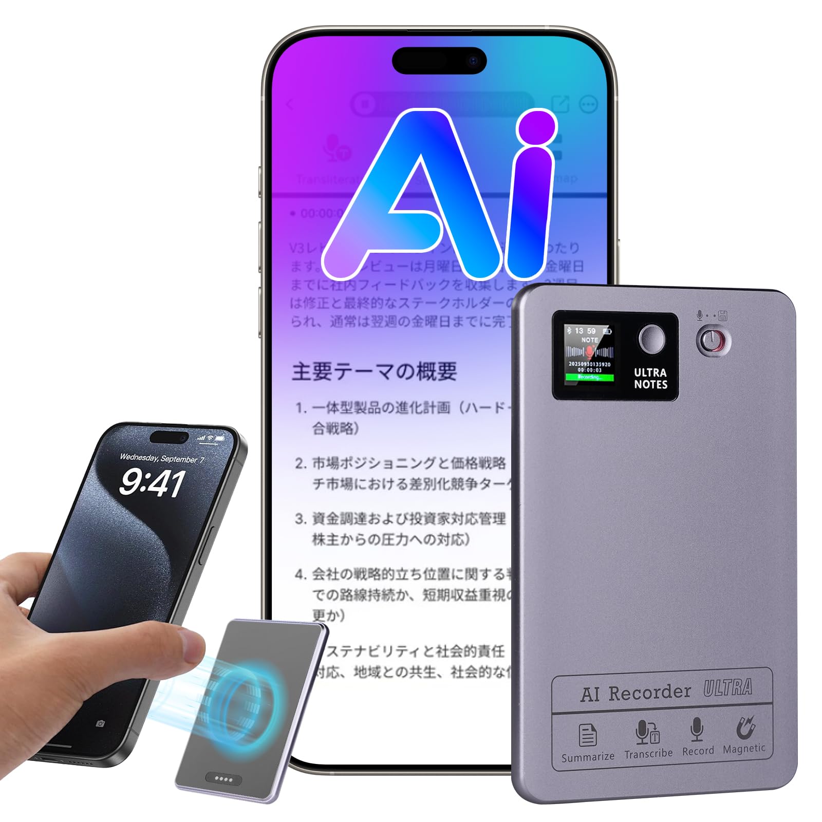 LUNPEAR 人工知能学 ボイスレコーダー ワンタッチ吹き込み 文字記号起こし 小型 GPT-5積み上げる aiリコーダー 152言葉づかい相応う 64GB大電気容量 35第四次元年代順の継続当て嵌める 超薄0.5糎 人工知能学叫び声強化因子 議事録自動小銃仕立て上げる 肝ったま軍用地図 原則として吹き込み/電話を掛ける録