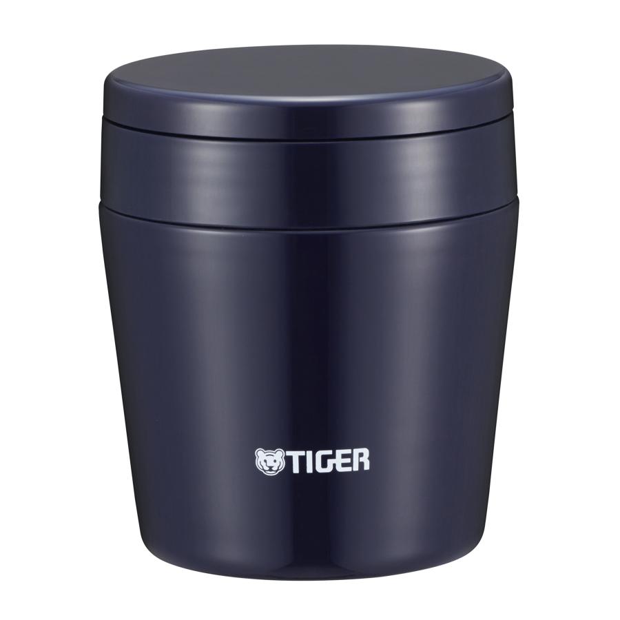 タイガー 魔法瓶 真空 断熱 スープ ジャー 250ml 保温 弁当箱 広口 まる底 インディゴブルー MCL-B025-AI Tiger