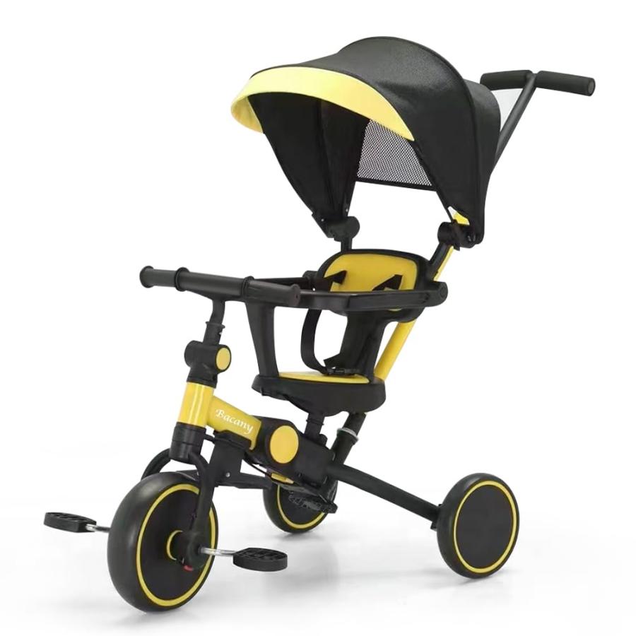 Bacany 子供用三輪車 7in1 三輪車 ステップ付き 折りたたみ 手押し棒 おしゃれ 1歳-6歳 ランニングバイク コンパクト 自転車 おもち