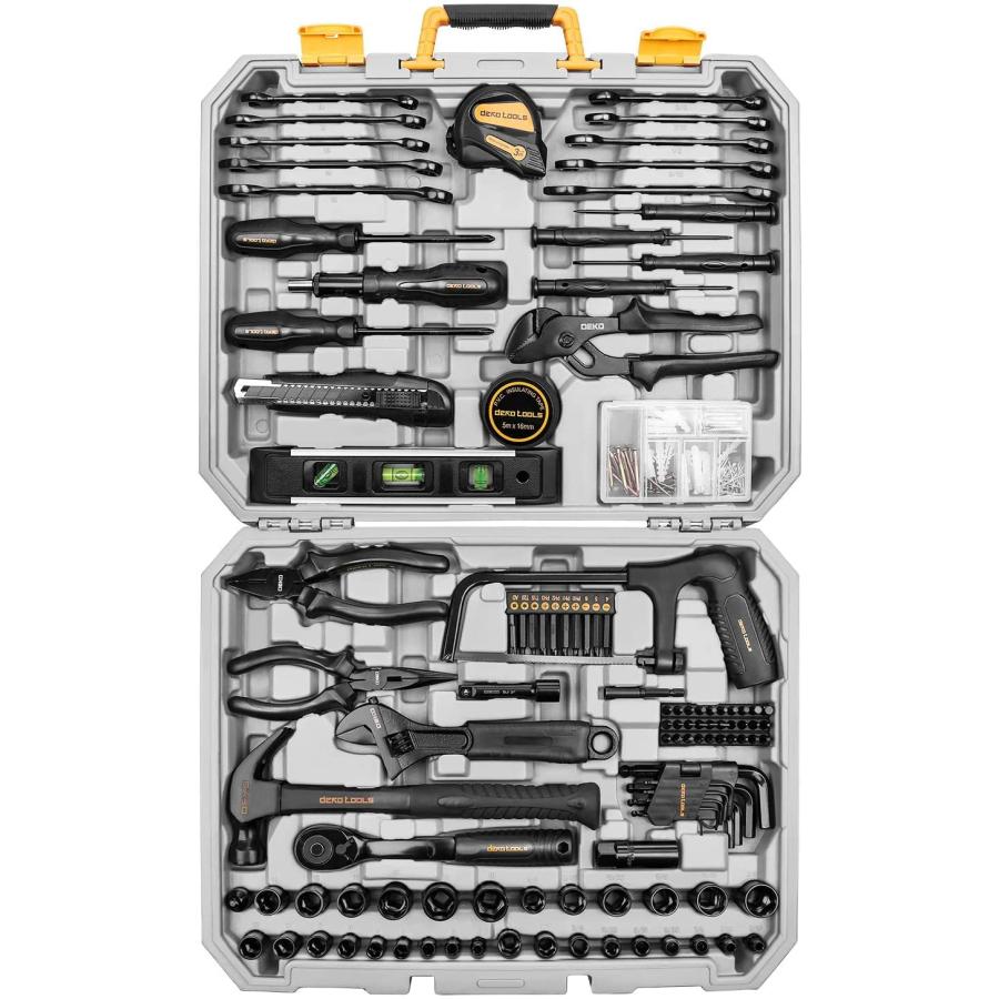 DEKO 218点組 工具セット ホームツールセット 家庭用 ツールセット 日曜大工 DIYセット 作業工具セット 家具の組み立て 住まいのメンテナ